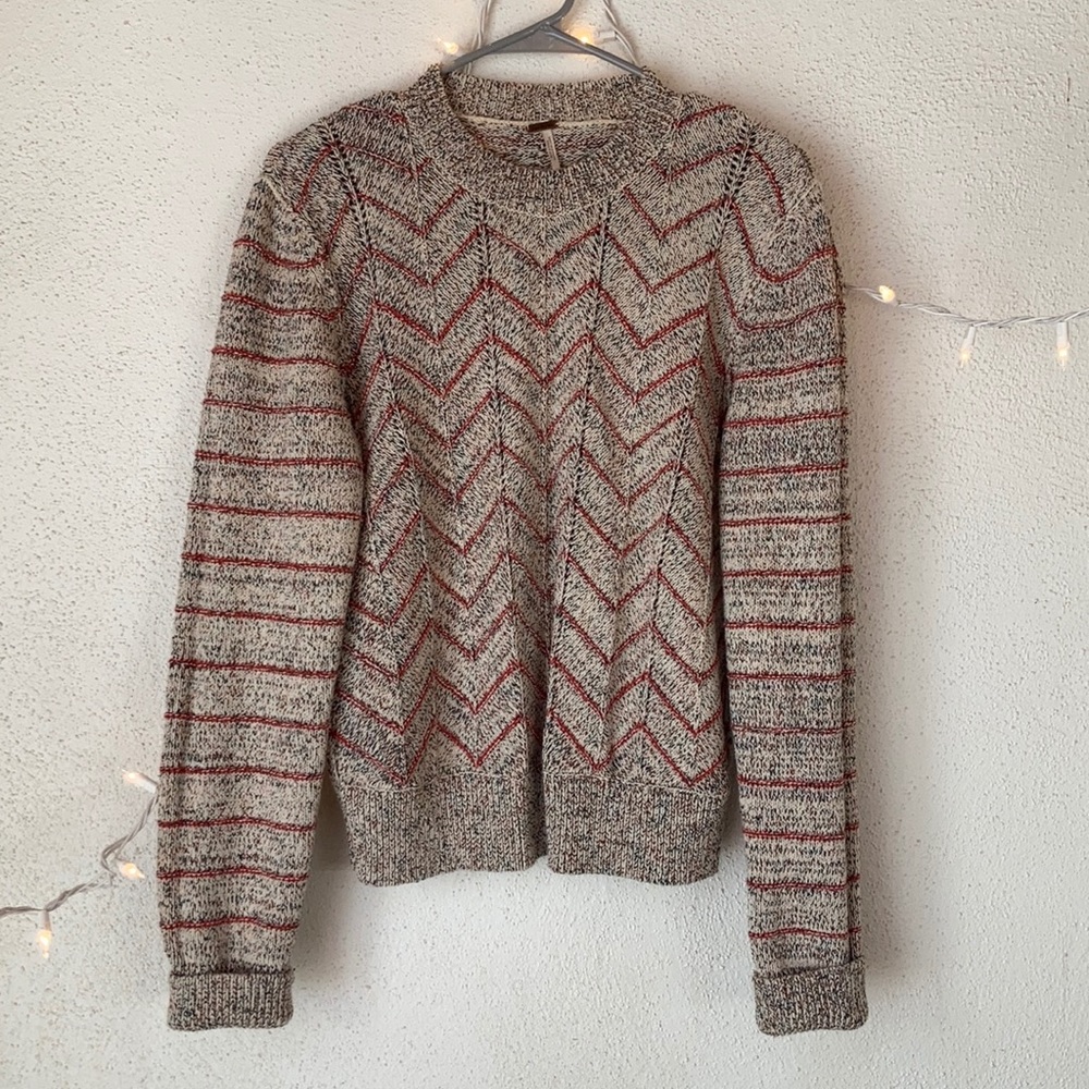 Natural tone, knit, free people sweater 🍁